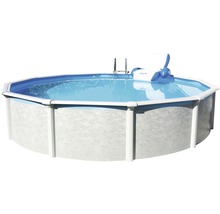 Ensemble de piscine hors sol à paroi en acier Steinbach Grande ronde Ø 457x135 cm avec skimmer, kit d'extension et flexible de raccordement blanc-thumb-0