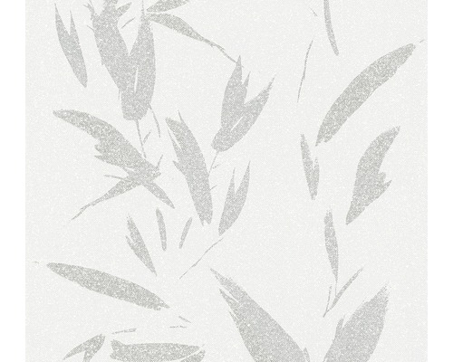Vliestapete 37549-4 New Elegance Blätterranke Silber Tapete mit Bambusblattmuster