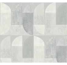 Tapete mit geometrischem Muster aus Halbkreisen und Rechtecken