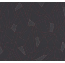 Papier peint avec motif géométrique et lignes rouges