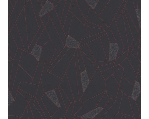 Papier peint intissé 37677-3 New Life graphique rouge noir Papier peint avec motif géométrique et lignes rouges