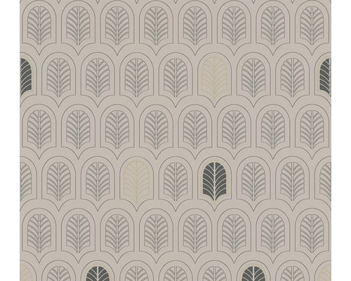 Papier peint intissé 37683-2 New Life graphique marron Papier peint avec motif de fenêtre florale
