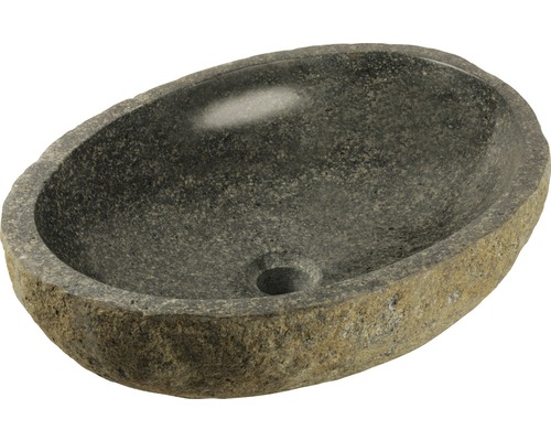 Vasque à poser Riverstone pierre de rivière env. 60 x 50 cm pièce unique