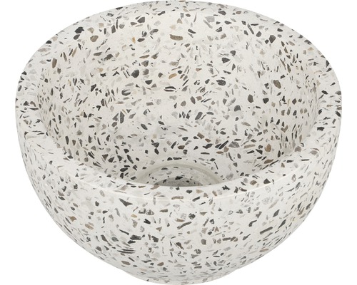 Differnz Aufsatzwaschbecken Ruz 23 x 23 cm Terrazzo schwarz weiß matt 36.102.10 Schale mit Terrazzo-Muster