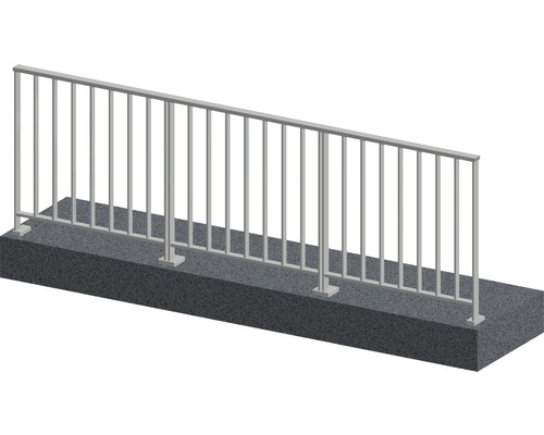 Pertura Geländer-Komplettset Triton anthrazit G-Form Aluminium für Bodenmontage 3 m