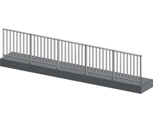 Pertura Geländer-Komplettset Triton anthrazit G-Form Aluminium für Bodenmontage 5 m