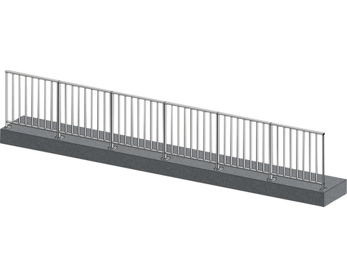 Kit complet de garde-corps Pertura Triton anthracite en G aluminium pour montage au sol 6 m Garde-corps en acier inoxydable sur béton