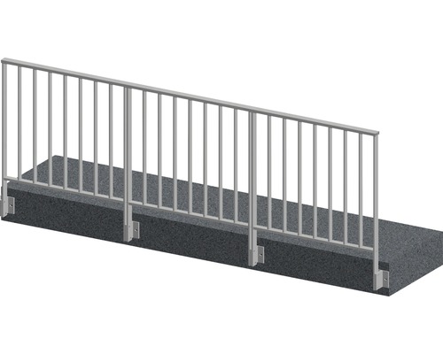 Pertura Geländer-Komplettset Triton anthrazit G-Form Aluminium für Seitenmontage 3 m