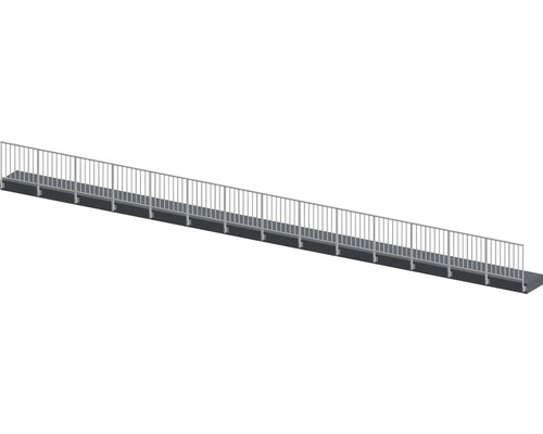 Pertura Geländer-Komplettset Triton anthrazit G-Form Aluminium für Seitenmontage 14 m