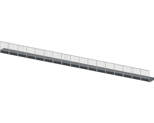Kit complet de garde-corps Pertura Triton anthracite en G aluminium pour montage latéral 17 m Kit complet de garde-corps Pertura Triton anthracite en G aluminium pour montage latéral 17 m