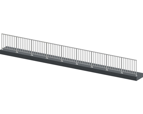 Kit complet de garde-corps Pertura Triton anthracite en G aluminium pour montage au sol 9 m Kit complet de garde-corps Pertura Triton anthracite en G aluminium pour montage au sol 9 m