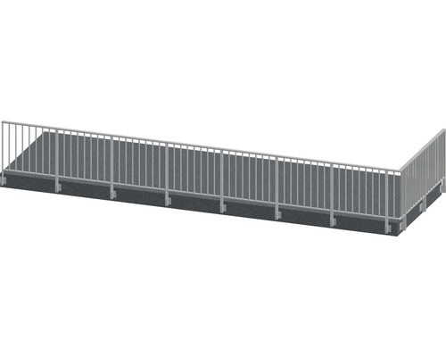 Pertura Geländer-Komplettset Triton anthrazit L-Form Aluminium für Seitenmontage 9,5 m