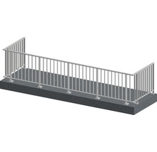 Geländer aus Metall auf einem Betonfundament