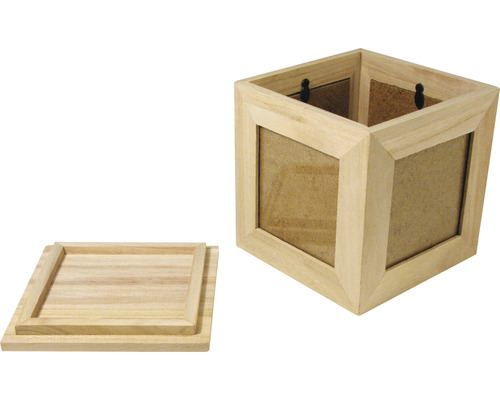 Boîte en bois avec cadre photo et couvercle