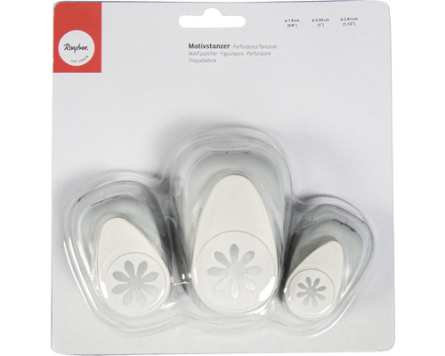 Rayher Motivstanzer Set mit drei Größen für Blumenmotive