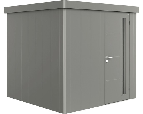 Remise à outils biohort Neo 2B porte standard 236 x 236 cm gris quartz métallique