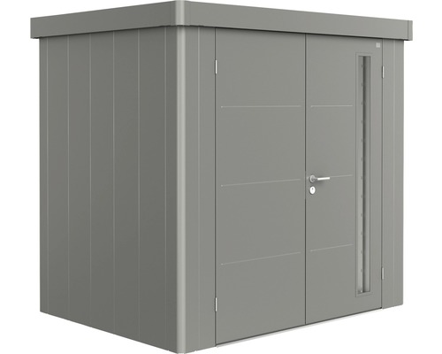 Remise à outils biohort Neo 1B porte à deux vantaux 236 x 180 cm gris quartz métallique