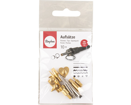 Rayher Aufsätze Set, 10 Stück für Brandmalkolben