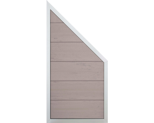 Abschlusselement GroJa Novara vormontiert ohne Pfosten Rahmen silber 90 x 180/90 cm sand