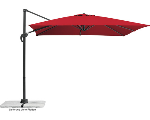 Parasol de jardin Schneider Rhodos Junior 270 x 270 cm rouge