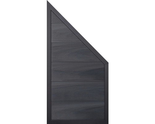 Élément de finition GroJa Novara prémonté sans poteaux cadre anthracite 90 x 180/90 cm gris pierre