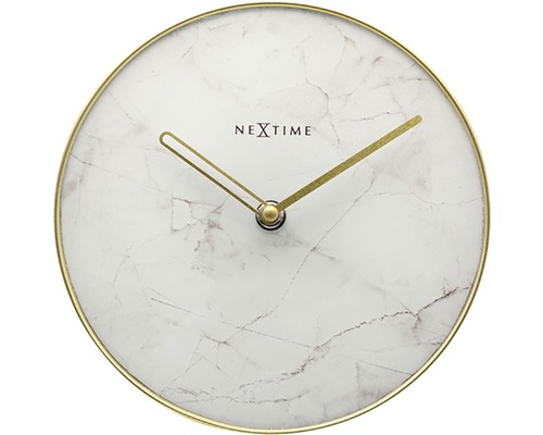 Horloge murale Nextime aspect marbre avec aiguilles dorées