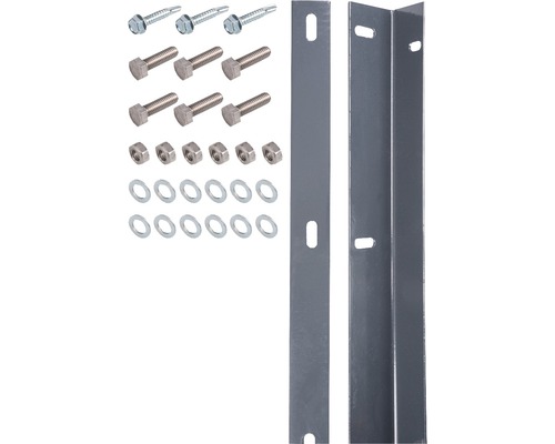 Kit de barre de fixation pour panneau rigide double fil anthracite, avec 100 vis