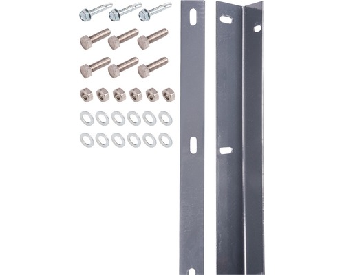 Kit de barre de fixation pour panneau rigide double fil anthracite, avec 120 vis