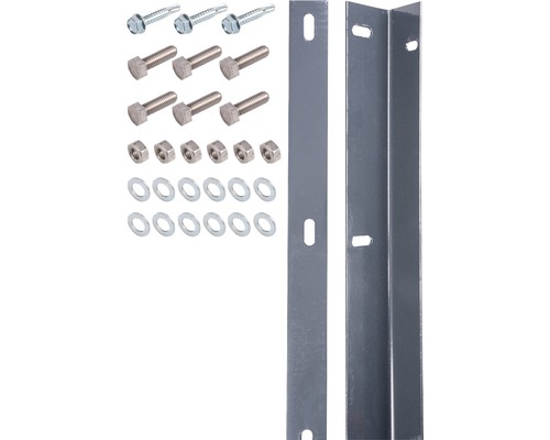 Kit de barre de fixation pour panneau rigide double fil anthracite, avec 160 vis