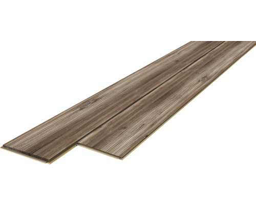 Dekorpaneel 3D Nivello Appenzeller Fichte braun 10/14x130x1190 mm Verbundene Paneele mit Holzdekor für Bodenbelag