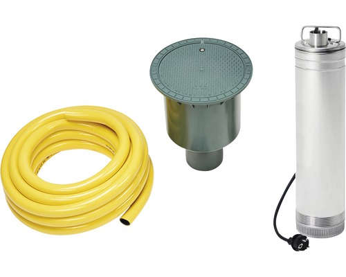 Gartenpumpe, Bewässerungsbox und Gartenschlauch