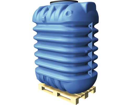 Cuve de stockage souterraine bleue sur palette