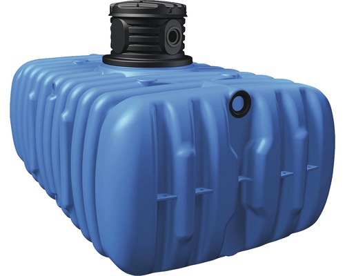 Flachtank 4rain Flat M 12000 L (Lieferung Frei Bordsteinkante unabgeladen) Blaue Regenwasserzisterne mit schwarzem Deckel