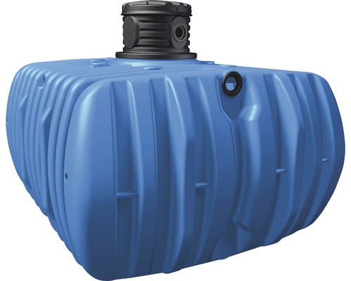 Flachtank 4rain Flat L 10000 L (Lieferung Frei Bordsteinkante unabgeladen) Blauer Kunststoff Regenwassertank mit schwarzem Deckel
