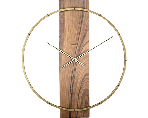 Wanduhr Holz Stahl braun 58,5x50,5x4,3 cm