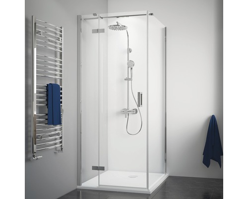 Paroi latérale pour porte de douche BREUER Panorama Express Q72 90 cm couleur du profilé chrome décor de vitre verre transparent avec verre antitache