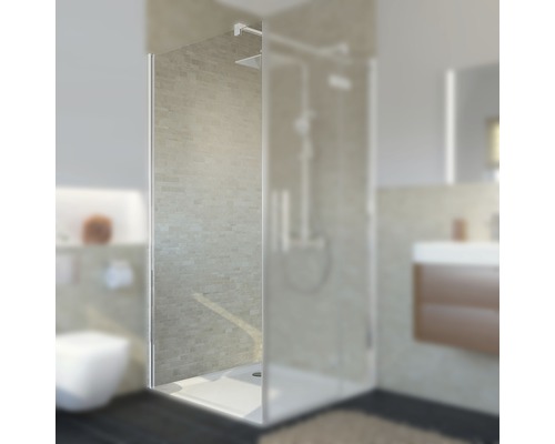 Paroi latérale pour porte de douche BREUER Avanta Express Q72 90 cm couleur du profilé chrome décor de vitre verre transparent avec verre antitache