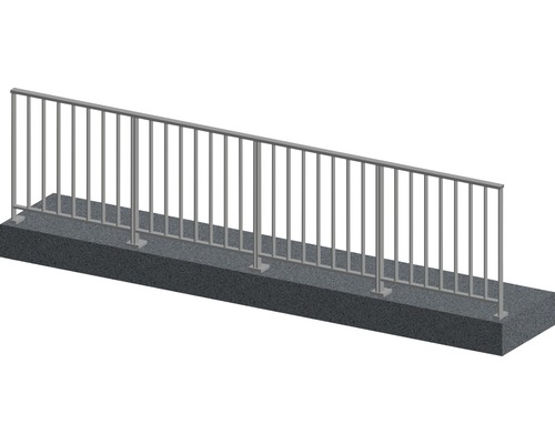 Kit complet de garde-corps Pertura Triton taupe en G aluminium pour montage au sol 4 m Garde-corps en métal pour montage sur béton