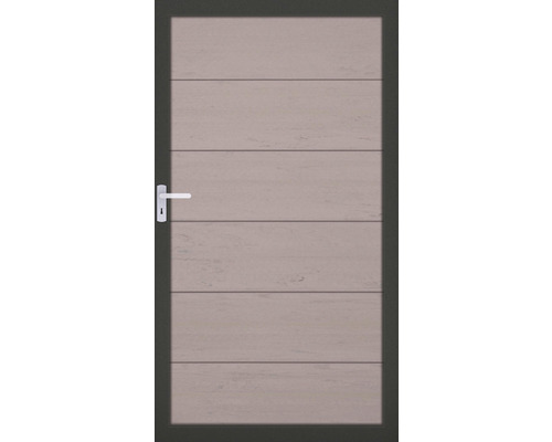 Portillon simple GroJa Novara prémonté sans poteaux cadre anthracite 100 x 180 cm sable