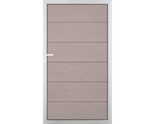 Portillon simple GroJa Novara prémonté sans poteaux cadre argent 100 x 180 cm terra