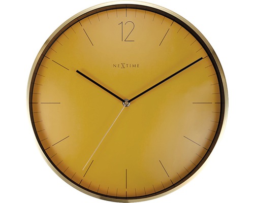 Wanduhr Essential Gold Glas Metall weiß Ø 34 cm