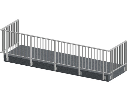 Pertura Geländer-Komplettset Triton anthrazit U-Form Aluminium für Seitenmontage 6 m Pertura Geländer-Komplettset Triton anthrazit U-Form Aluminium für Seitenmontage 6 m