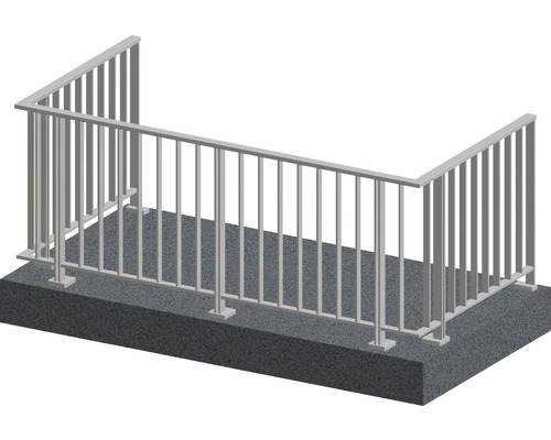 Pertura Geländer-Komplettset Triton anthrazit U-Form Aluminium für Bodenmontage 5 m Pertura Geländer-Komplettset Triton anthrazit U-Form Aluminium für Bodenmontage 5 m