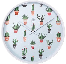 Horloge murale Cactus plastique blanc Ø 30 cm