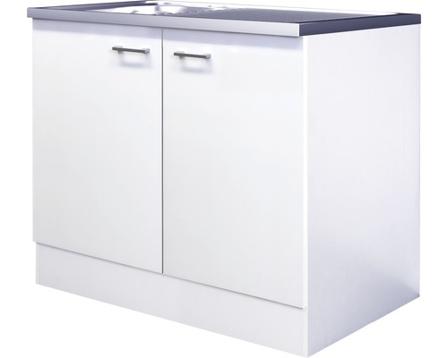 Meuble de cuisine sous évier 2 portes L100 cm PRIXY pas cher