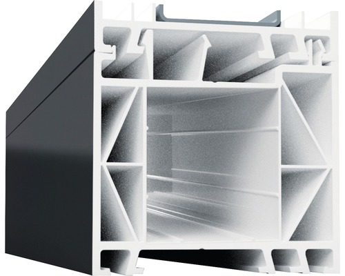 Profilé d'élargissement 60 mm ARON Basic blanc/anthracite longueur 2200 mm Profilé d'élargissement 60 mm ARON Basic blanc/anthracite longueur 2200 mm