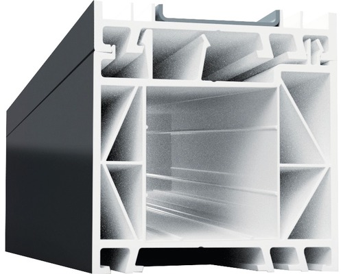 Verbreiterungsprofil 60 mm ARON Basic weiß/anthrazit Länge 1400 mm Verbreiterungsprofil 60 mm ARON Basic weiß/anthrazit Länge 1400 mm