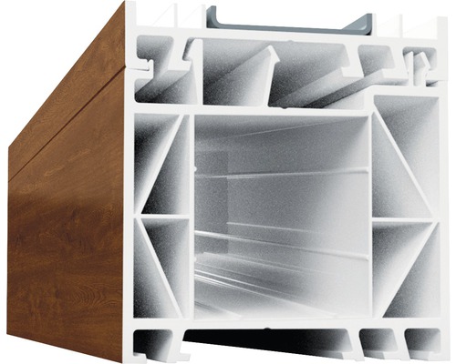 Profilé d'élargissement 60 mm ARON Basic blanc/goldenoak longueur 1400 mm Profilé de fenêtre en plastique avec décor bois