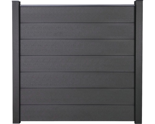 Module clôture brise-vue GroJa avec système d'enfichage kit prêt à monter Flex Grande sans poteaux 180 x 180 cm anthracite