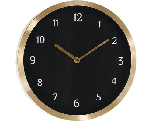 Horloge murale noire/dorée Ø 30 cm